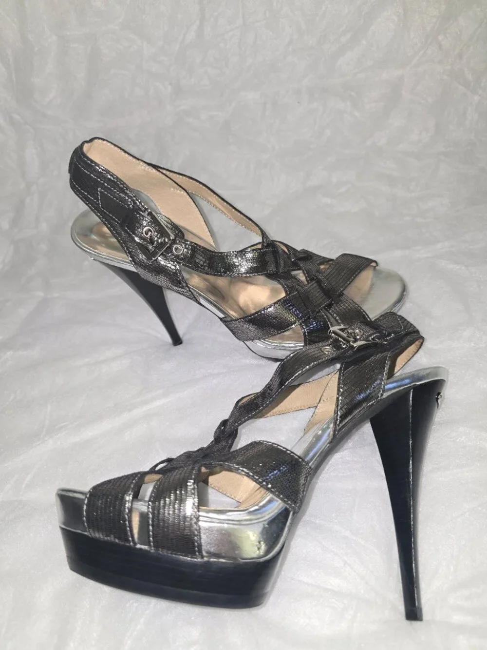 Silver Strappy Heels - MICHAEL by Michael Kors